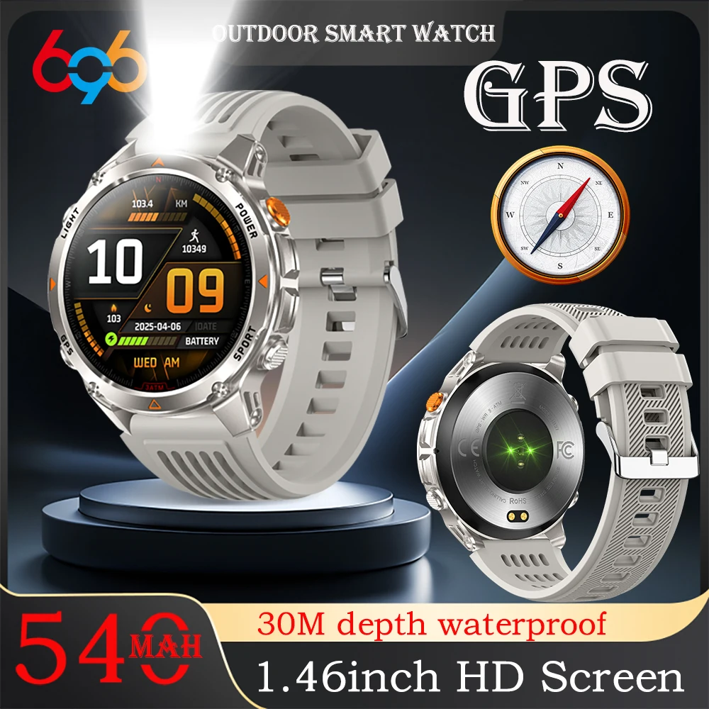 

Rotundity На открытом воздухе GPS Спортивные умные часы 30 м Водонепроницаемый компас Фонарик Высота Давление Синий зуб Вызов Здоровье Смарт-часы