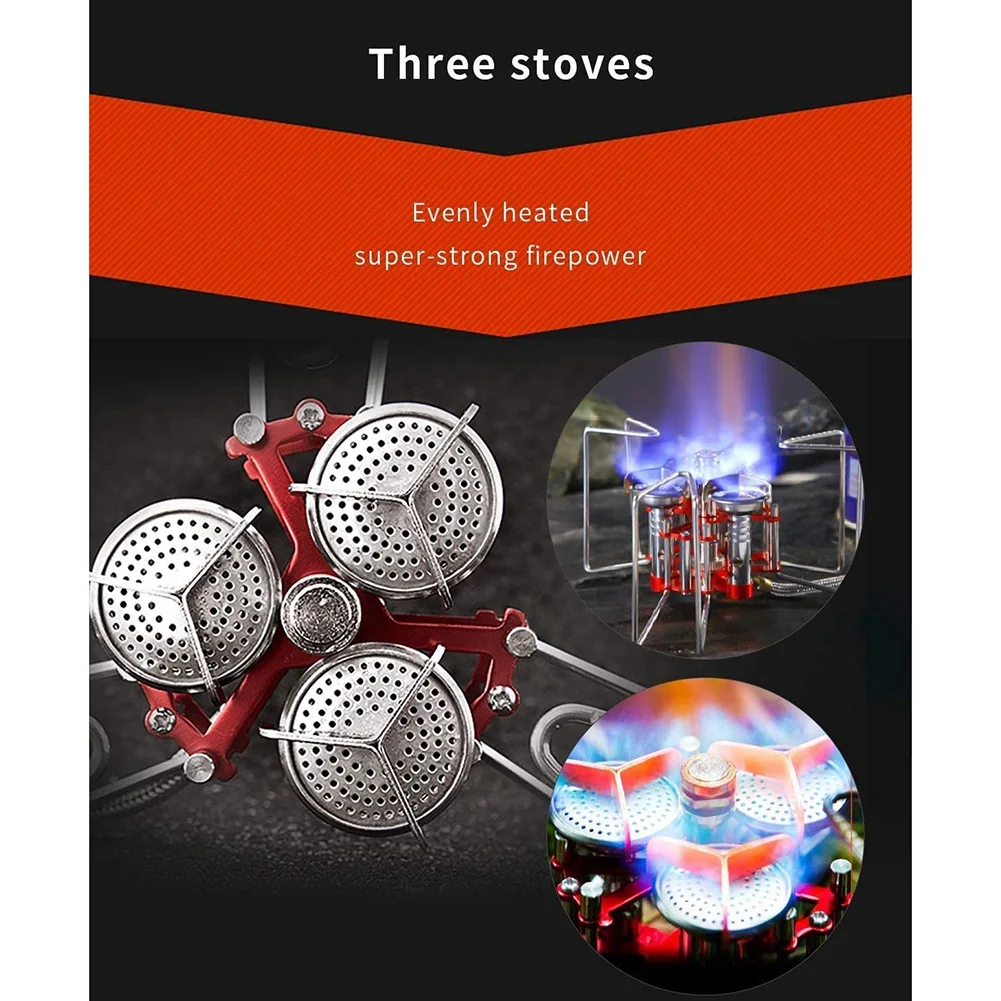 موقد للتخييم 5800 وات، موقد خفيف الوزن للتخييم في الهواء الطلق، موقد بروبان محمول، يدعم ما يصل إلى 25 كجم