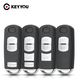 KEYYOU 2/3/4 Buttons Smart Remote Car Key Fob Shell For Mazda 6 GJ 2014 X-5 Summit M3 M6 sch5 2016 CX-5 2015 Axela Atenza New