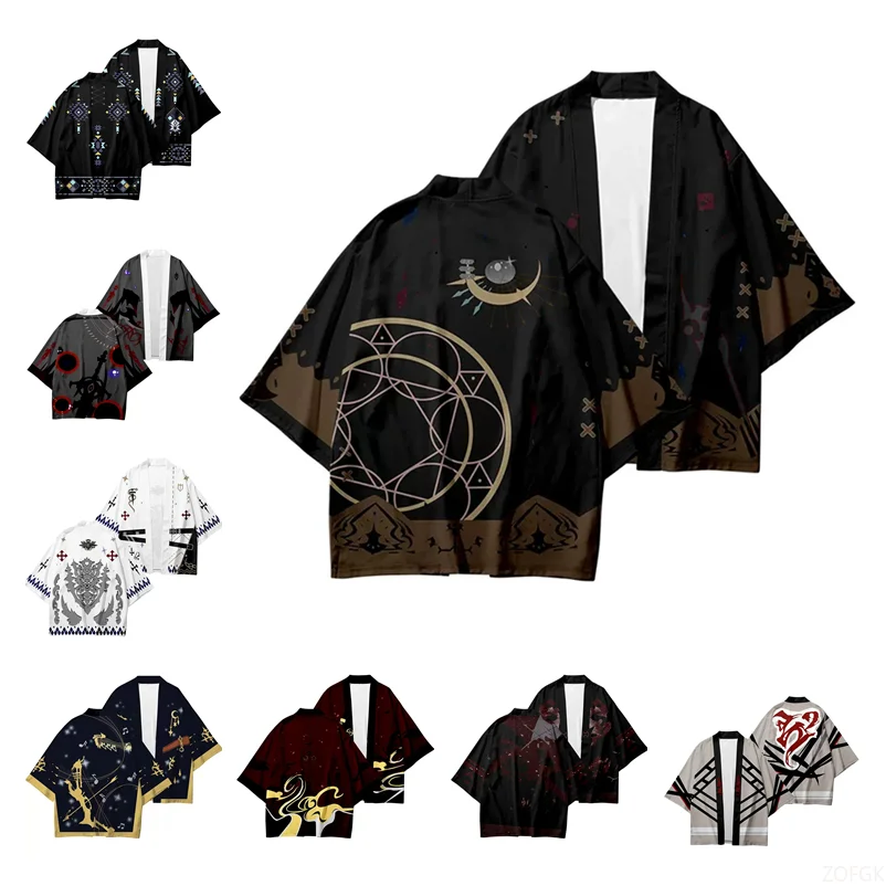 سترة فاينل فانتسي XIV Wafuku كيمونو ثلاثية الأبعاد مطبوعة للجنسين سترة يوكاتا ملابس رياضية بيجامة للهالوين #1