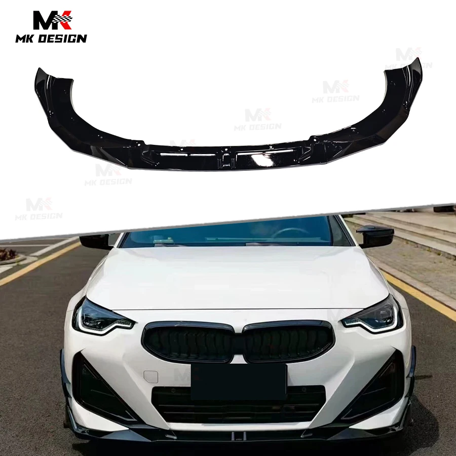 

VTEN Style PP Front Bumper Lip Chin Spoiler for BMW 2 Series G42 M240i 2022+ Bright Black Front Lip Splitters Car Accessories