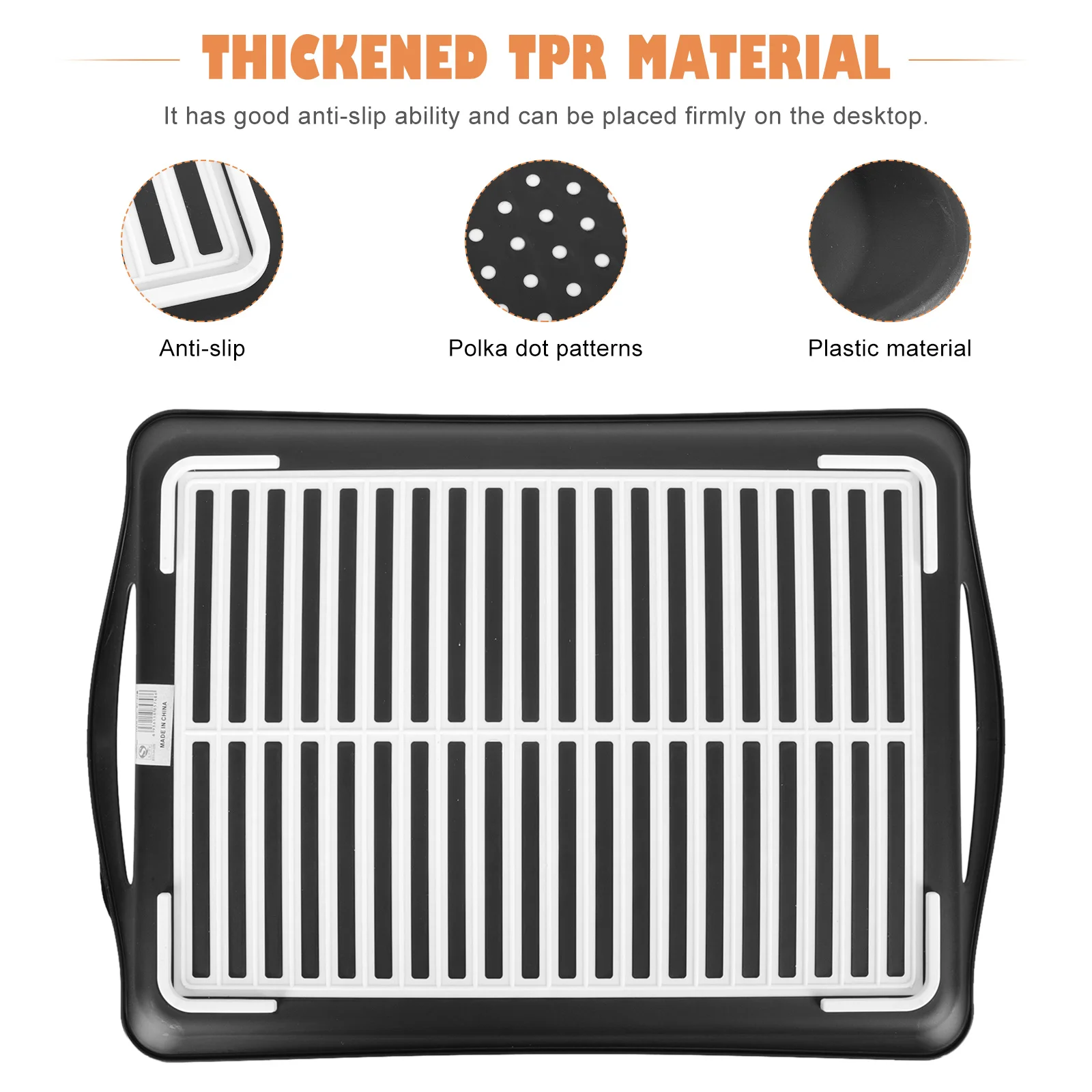 

1Pcs Rectangular Polka Dot Anti-Slip Tray for Food Storage and Serving Rectangular Serving Tray Plastic Storage Plate