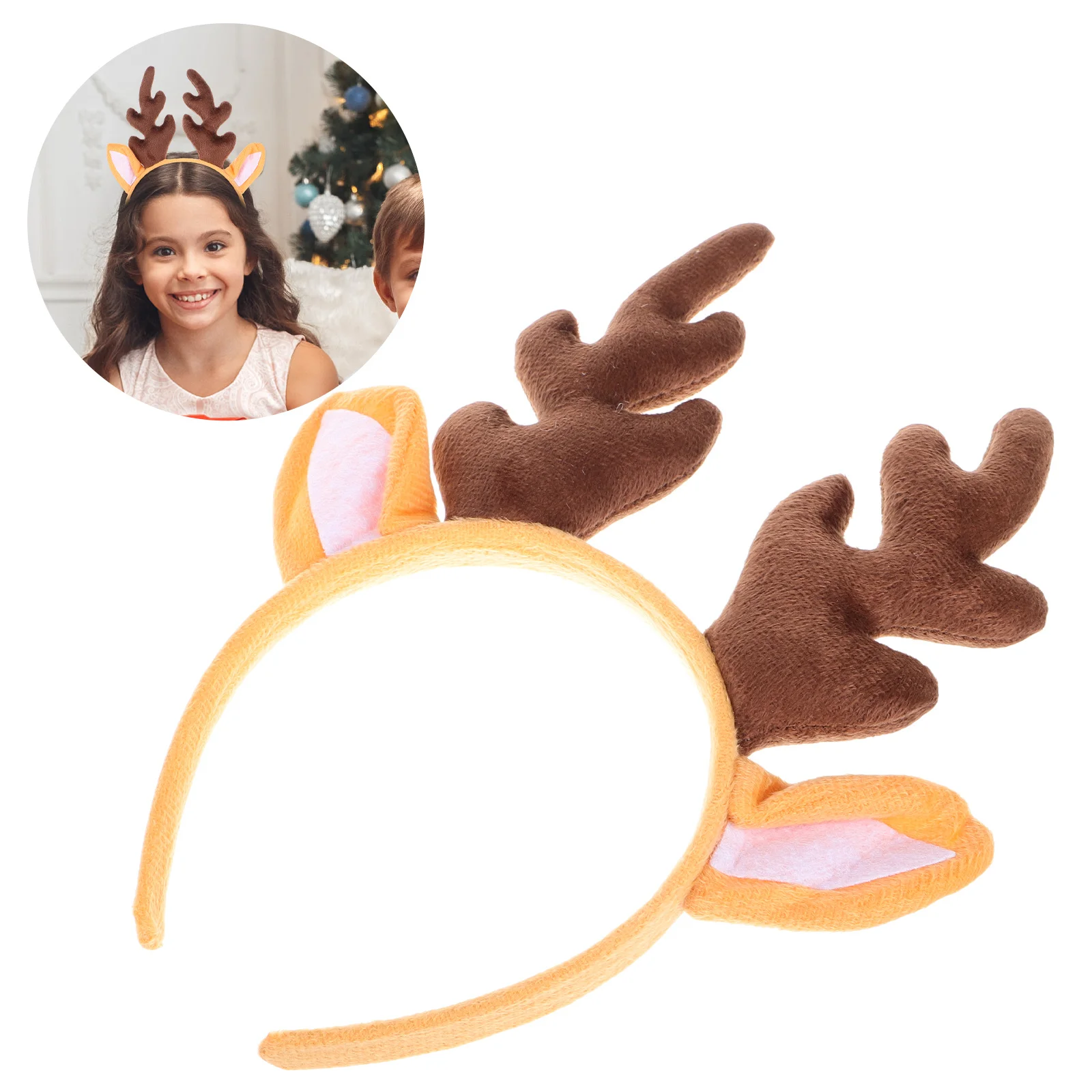 

Reindeer Antlers Headband Christmas Deer Antler Hairband Lightweight Comfortable Xmas Party Supplies Hair Hoop