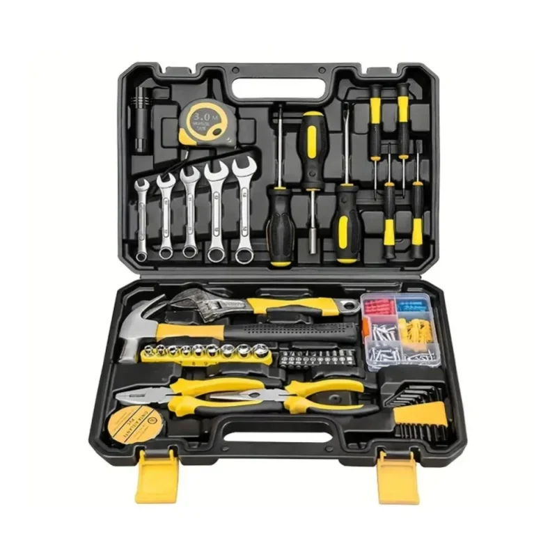 Podofo 88-teiliges Haushaltswerkzeug-Set, Multifunktions-Werkzeugkasten, geeignet für Autoreparaturen und Heimwerkerarbeiten.