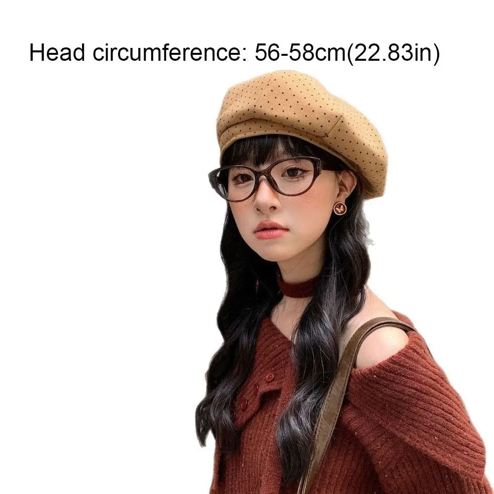 بسيطة القطن البولكا نقطة قبعة قبعة الدفء الكورية نمط المرأة الرسام قبعة تنوعا موزع الصحف المرأة قبعة مثمنة في الهواء الطلق