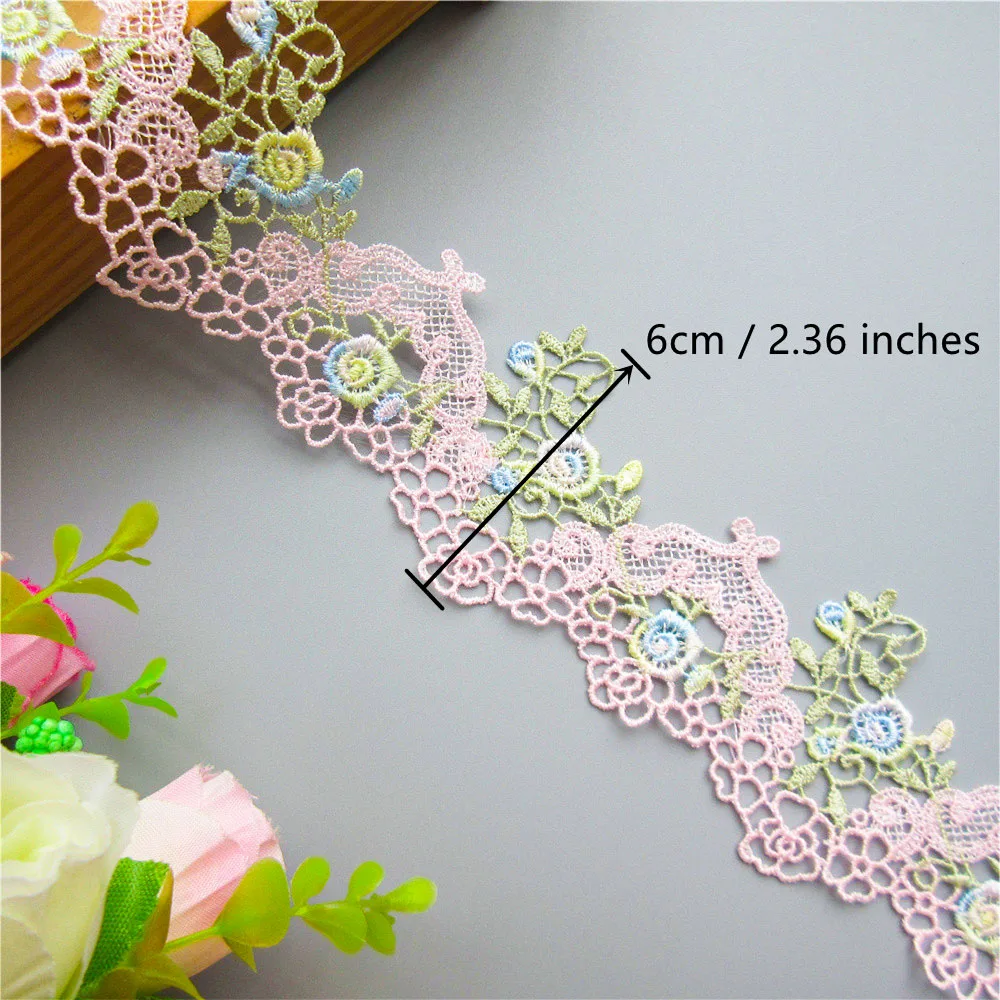 Sewing Lace Craft Colorful Embroidery for Hair Bow Ethnic Hanfu Women's and Children's Wear Neckline Cuff Decorative Accessories image 2