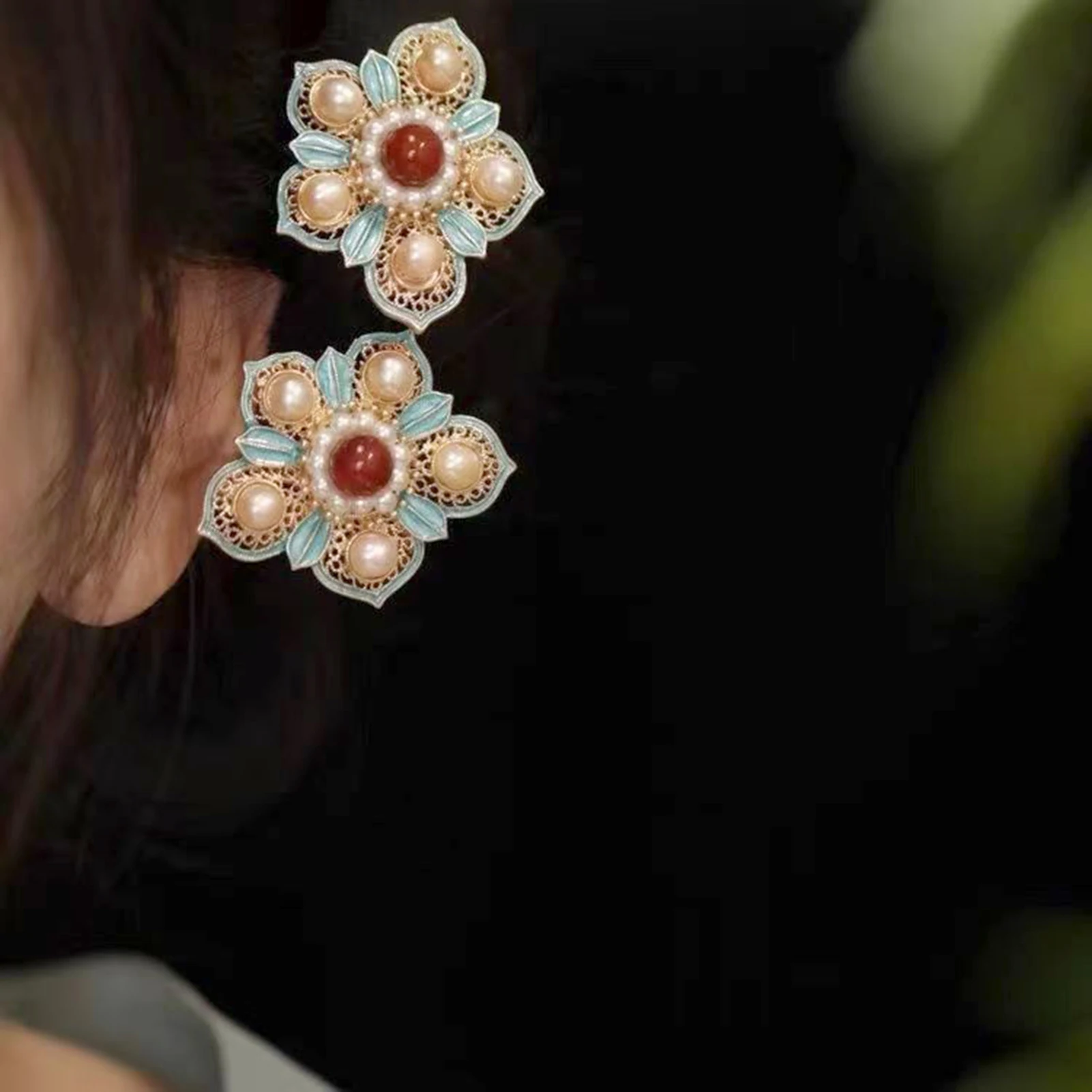 Vintage Damen Haarnadel Retro chinesischen Stil Blume Haarstab exquisite elegante handgemachte Metall Perle Haarnadel Hochzeit Haarspangen