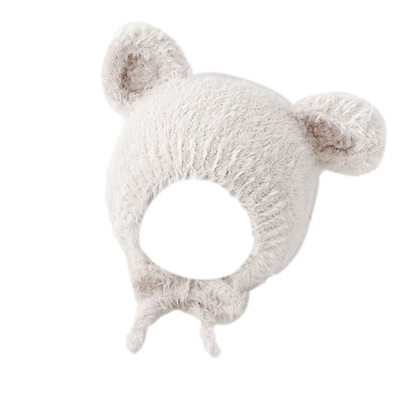 Baby Knitted Hat Comfortable Warm Bonnet Caps with Cartoon Bear Ears Designing for Infant 6 Months to 3 Years Old