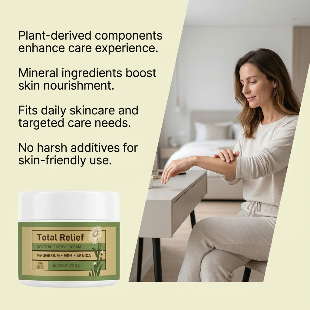 50G Nerve Cream Magnesium MSM&Arnica Formula for Muscle Tension Fatigue Deep Hydrating Body Cream for All Skin Type Non-Greasy view 3