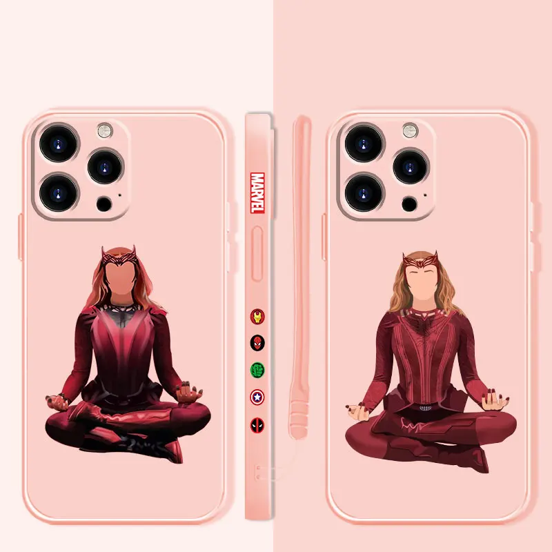 Funda de silicona líquida para teléfono móvil, carcasa para iPhone 14, 13, 11, 12 Pro, XS, Max, X, XR, 7, 8, 6, 6S Plus, Mini, SE2, SE, Scarlet