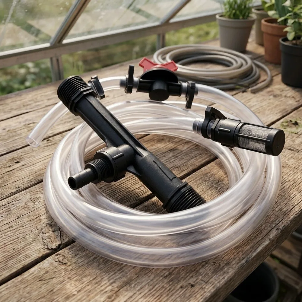 Venturi Injector for 1 Inch Irrigation Systems with Filter Kit to Enable Passive Dosage Without External Power