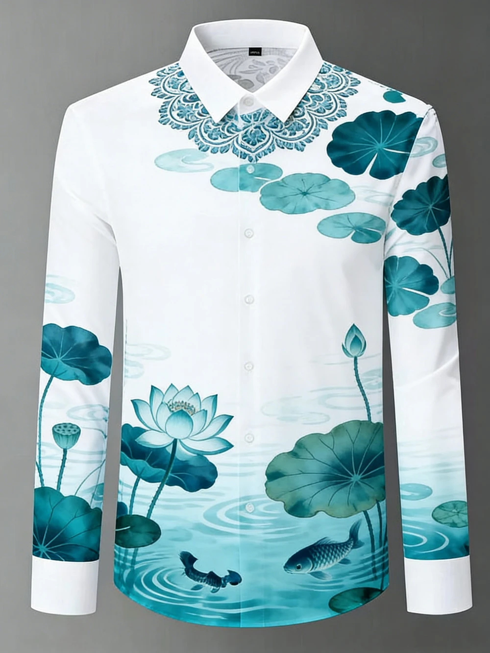 Men's Spring Arrival Long Sleeve White Shirt Natural Insect High Definition Printed Shirt Hawaiian Resort Social Men's Clothing