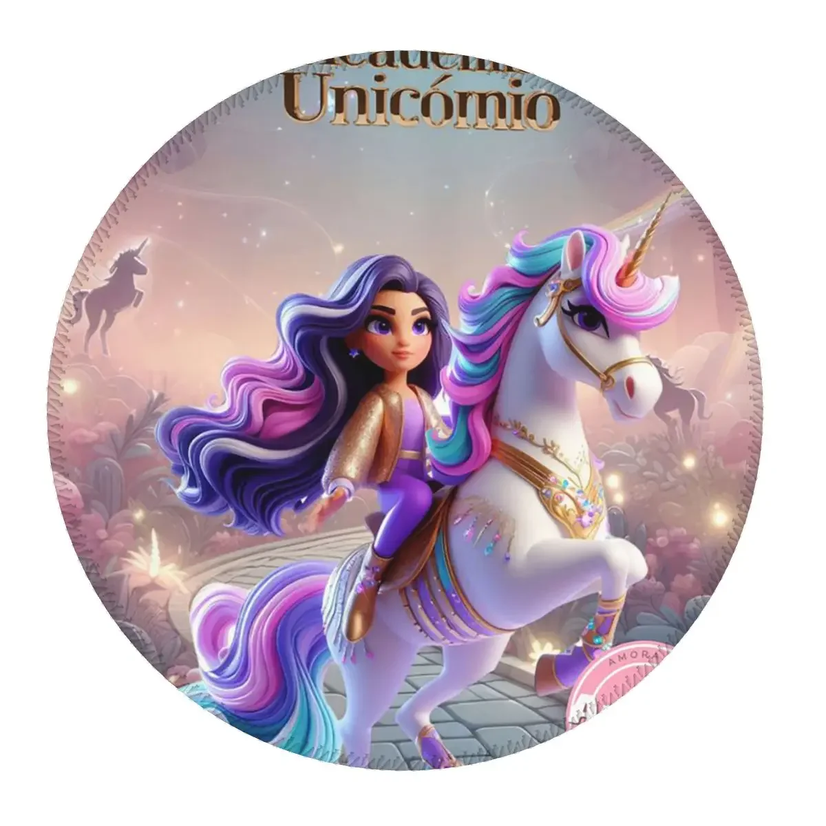 Unicorn Academy Round Mouse Pad Computer Keyboard Mouse Mat Gaming Laptop Desk Mat Office Accessories Table Mats