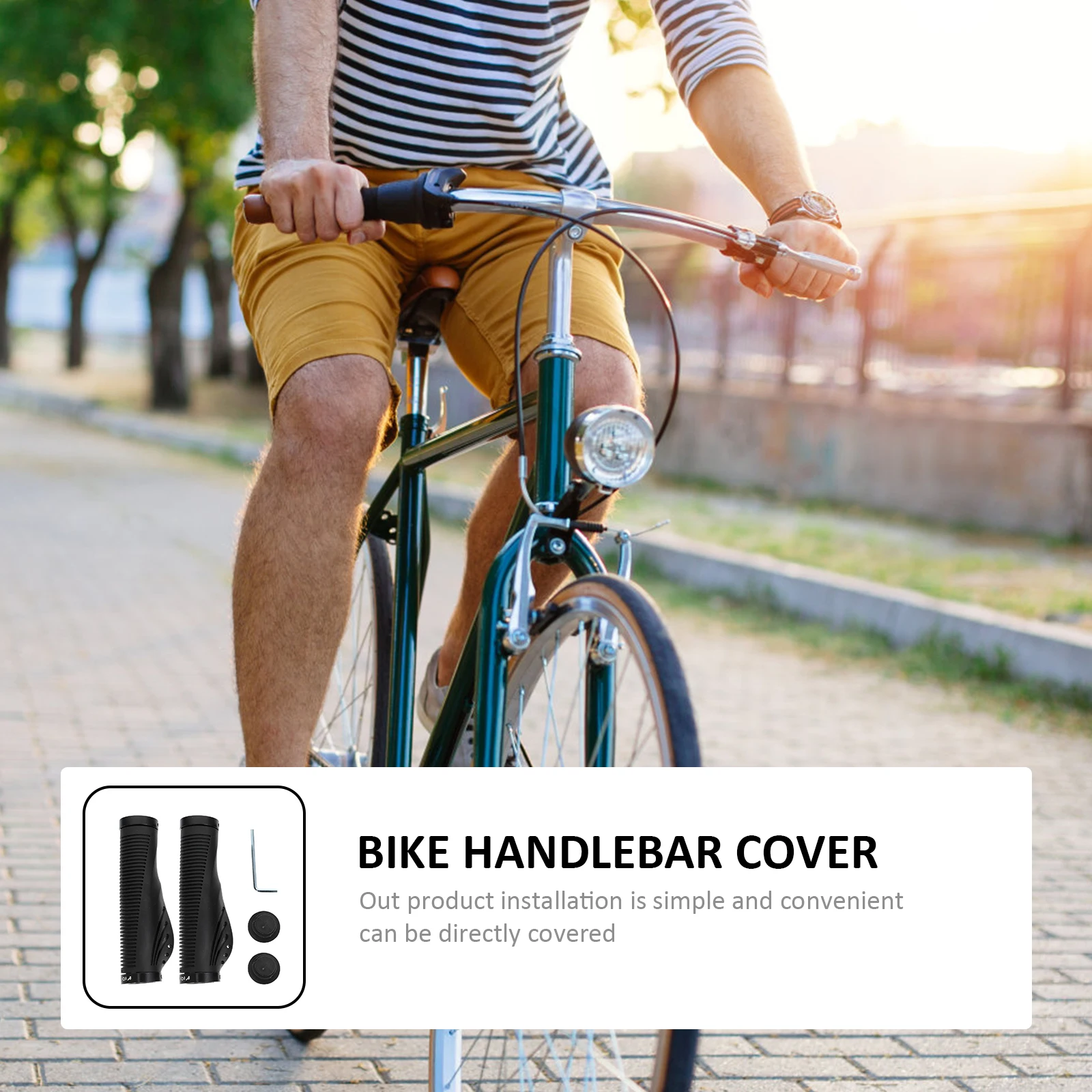 

Mountain Bike Handlebar Grip TPR Anti Skid Comfortable Hollowed Protector Excellent Design Practical Effect Simple Installation