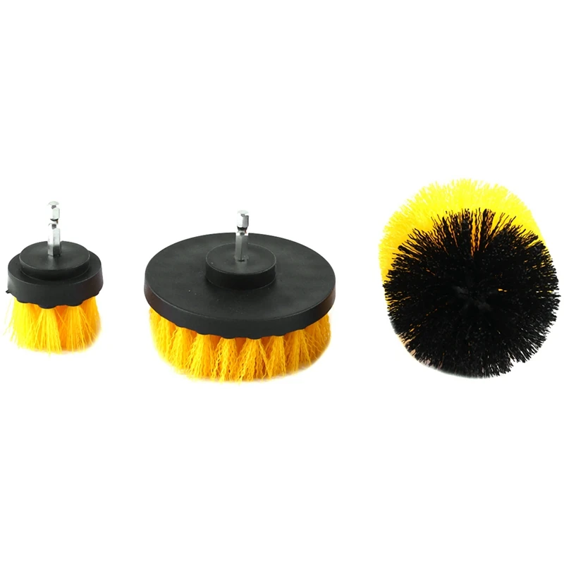 3Pcs Eletric Drill Brush Tile Grout Power Scrubber Cleaning Tub Cleaner Combo Tool For Power Tools