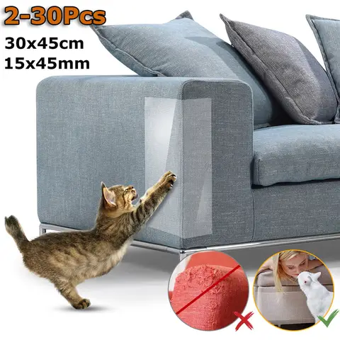 2-30Pcs 고양이 스크래치 테이프 고양이에서 가구 보호대 소파 가구에 대 한 명확한 자기 접착 두꺼운 유연한 애완 동물 훈련 테이프