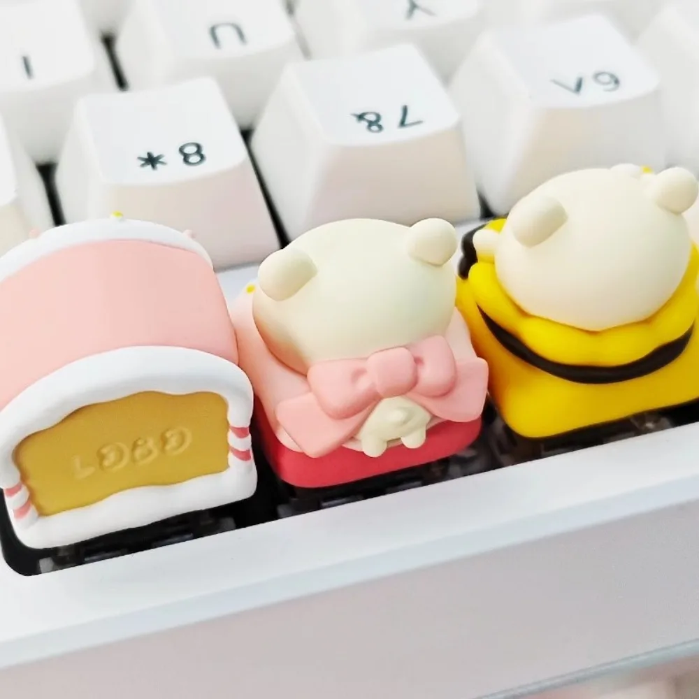 Candy Animal Artisan Keycap Anime Cute Keyboard Cap Original Cartoon Customizable Resin KeyCap Mechanical Keyboard Accessories