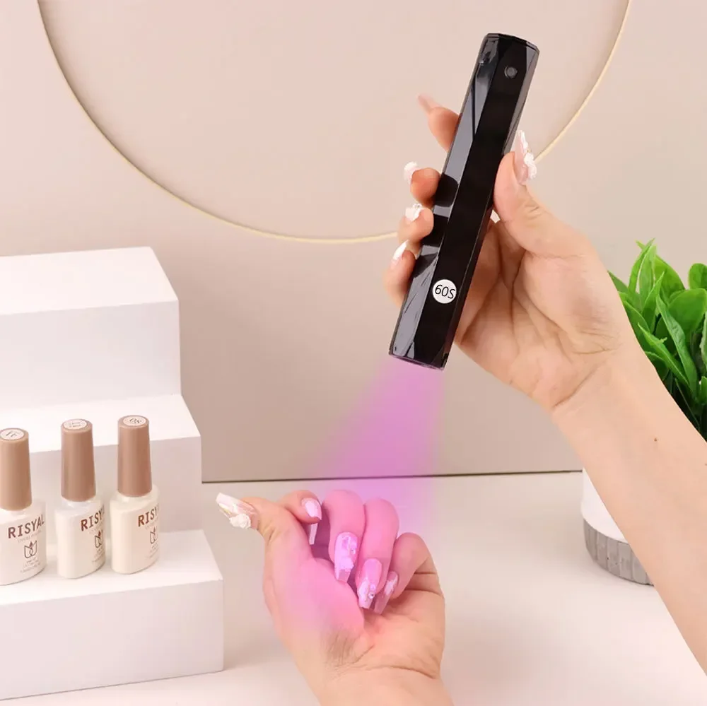 Lámpara UV de escritorio para Realce de uñas, secador de uñas portátil 2 en 1, recargable por USB, secado rápido, 360 °, ajustable, cuello de cisne