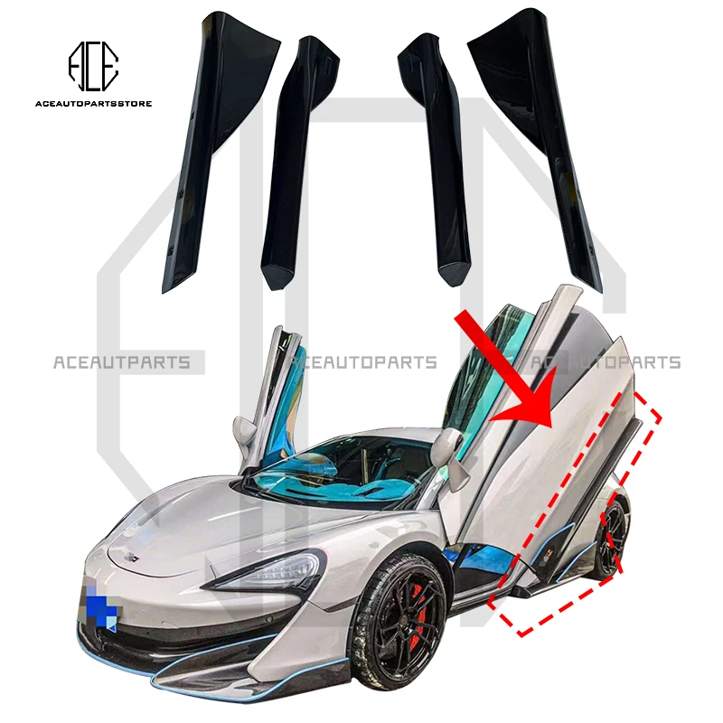 

600LT Style 540 570 Full Carbon Fiber Side Bumper Extension Skirt Splitter For Mclaren 540c 570s 2015+