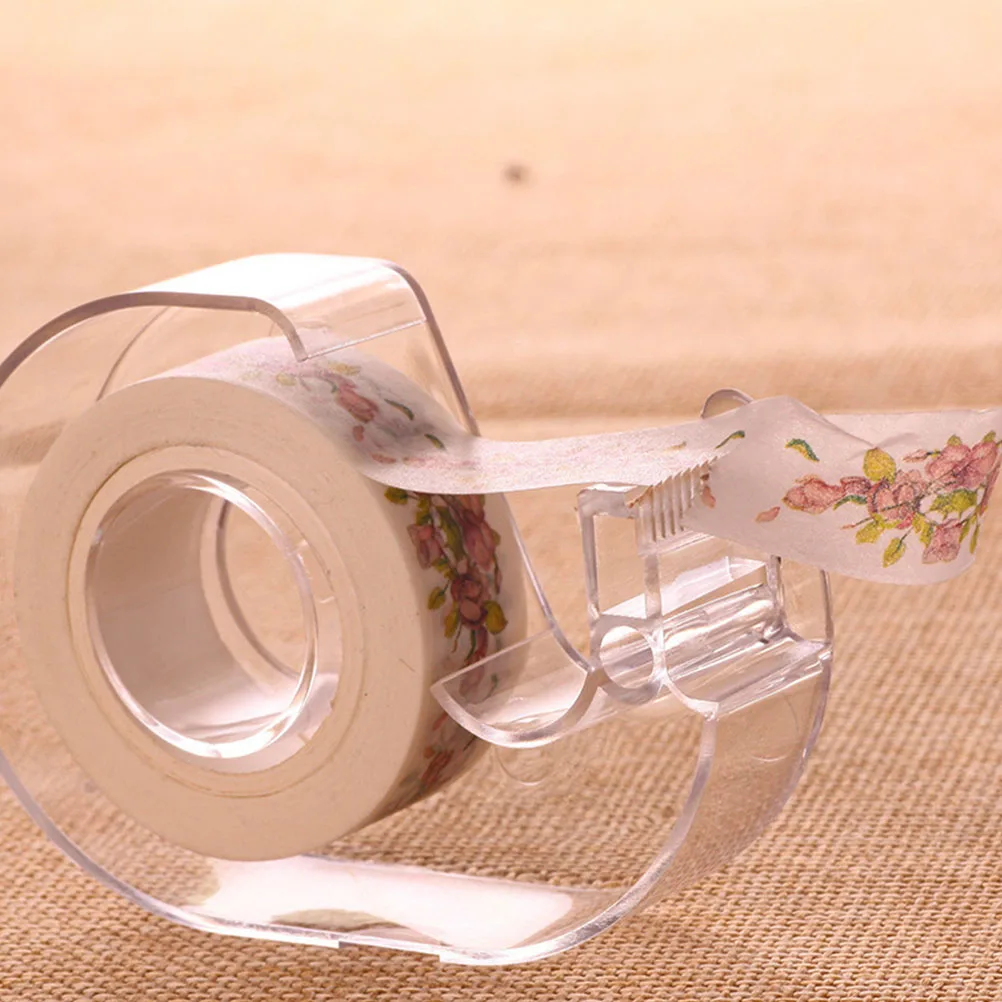 

2pcs Tape Holder Sticky Washi Small Portable Desktop Tape Dispenser Transparent Label Desk Supplies Adhesive