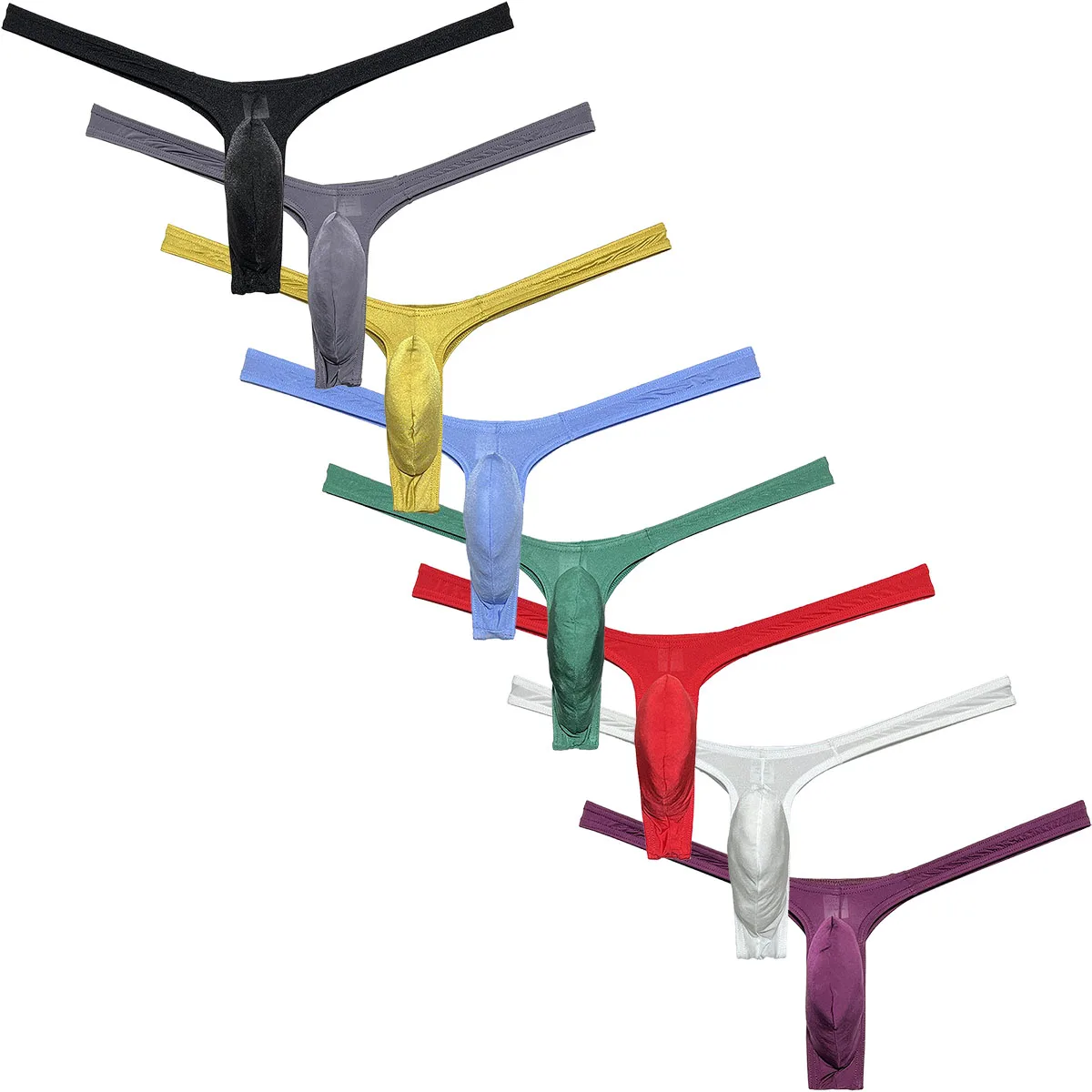 

Micro Thong Men's Underwear String Brief Slip Enhancing Pouch Shiny Male Bikinis G-strings Beach Sexy Fashion Quick Dry Silky