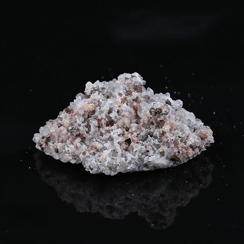 Natural DIY Jewelry Drusy Quartz With Pyrite Raw Material Gemstone Crystal Cluster Gifts Mineral Specimens 76x48x29mm 107g