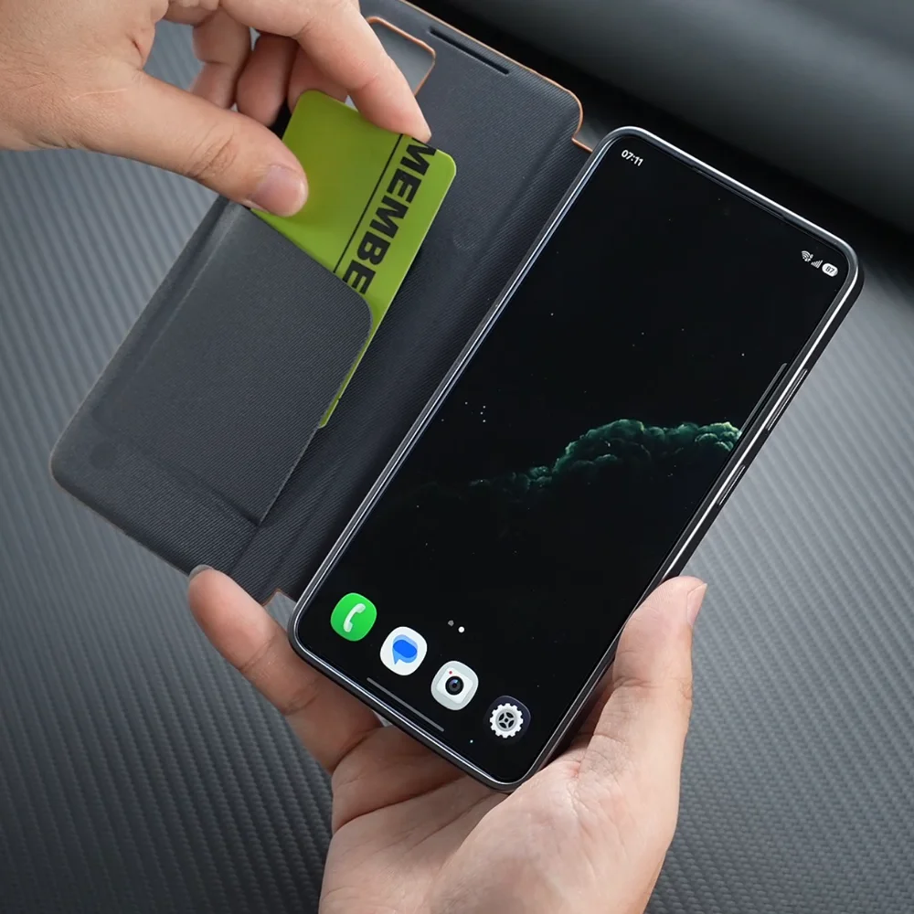 Etui Smart Cover z okienkiem i funkcją S-View do Samsung Galaxy S26 S25 S24 S23 S22 Ultra A17 A55 A56, skórzane etui z klapką, możliwość odbierania połączeń bez otwierania etui. — zdjęcie produktu 6
