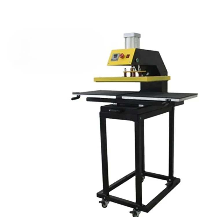 Lanyard Heat Press Machine with Pneumatic Double Station and Belt Brake and Detachable Shelf