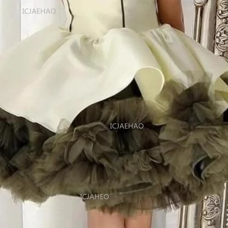 فستان منتفخ من التول للفتيات بحزام سباغيتي فستان حفلات الأميرات للأطفال نموذج عرض المضيف فساتين سهرة رسمية على الموضة