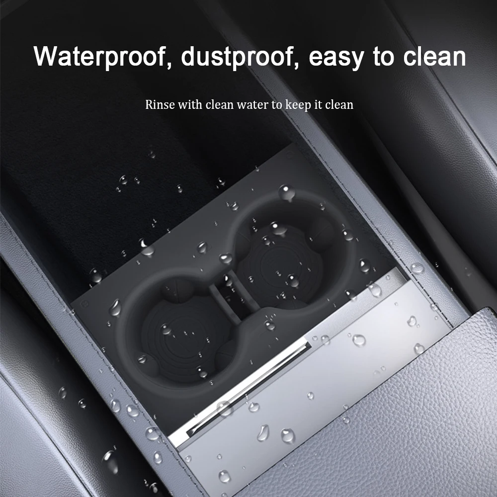 Car Central Control Cup Holder Compatible with Tesla Model Y 2025, Silicone Material Cup Holder