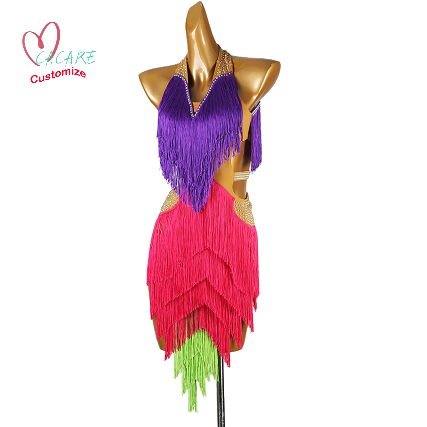 2025 Sexy Latin Dans Jurk Vrouwen See Through Dance Wear Latina Latin Danswedstrijd Jurken Samba Lijn Dans Kostuum 0261