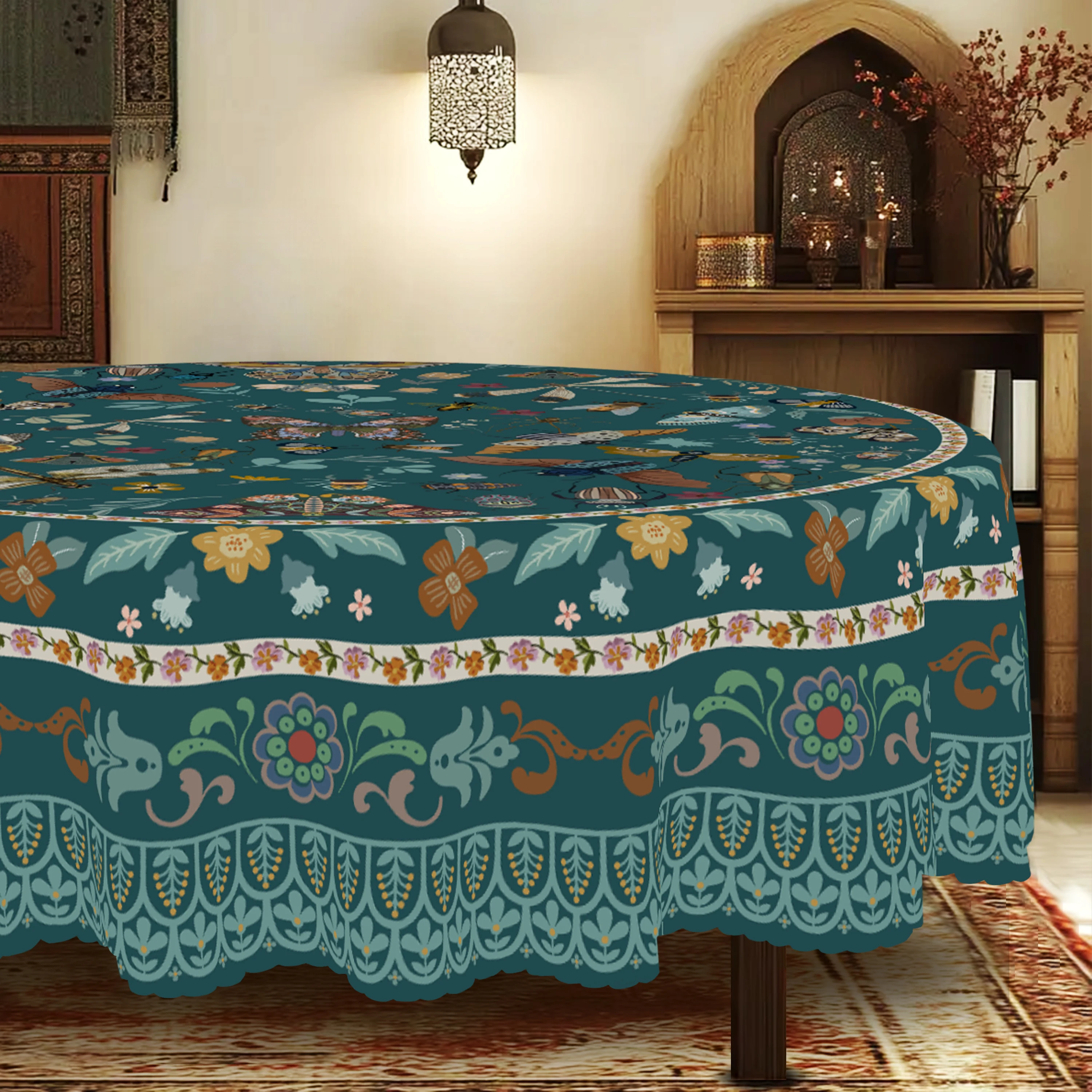 Vintage Bohemian Style Tablecl - đánh giá và giá Coffee Tea Green