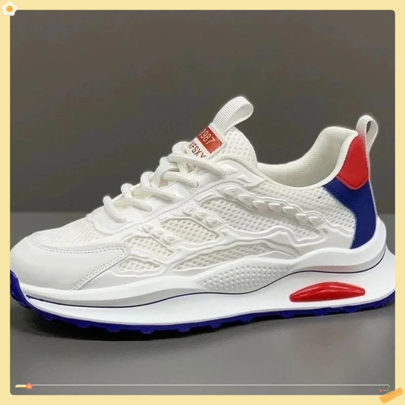 

Men's Breathable Mesh Shoes Summer 2026 Out Casual Running Shoes Soft Bottom Comfort Light Fashion Shoes Thick Sole Sneakers