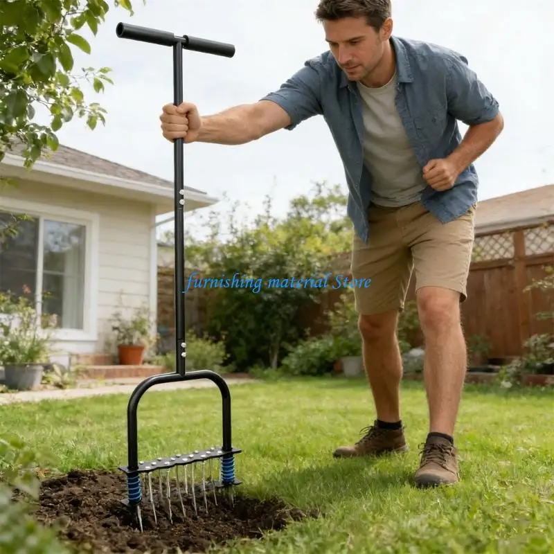 Y5GD Lawn Care Aerator 34 6 Inch Height Adjustable For Multiple User Comfort