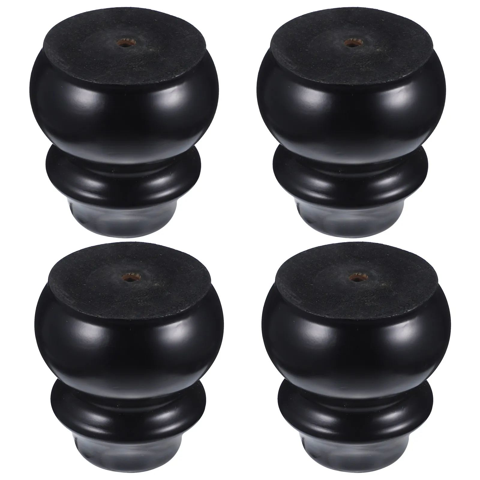 Solid Wood Furniture Legs 4Pcs Turned Design Heavy Duty Replacement Feet for Sofa Chair Table Cabinet