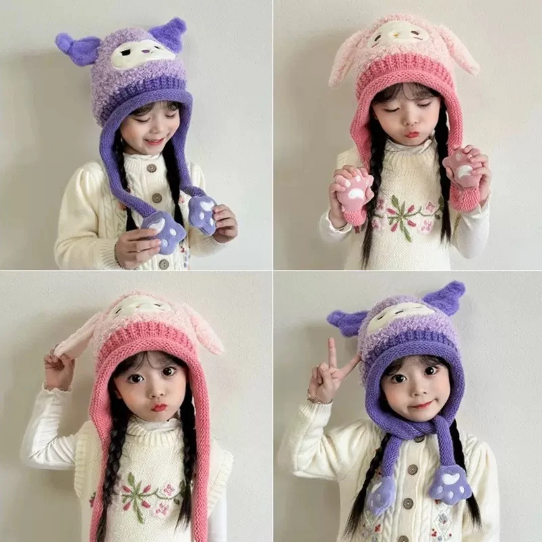 

Cute Animal Winter Plush Children Hat Baby Thick Fleece Warm Hood Cap Kids Earflap Outdoor Ski Windproof Beanies ​Neck Snood