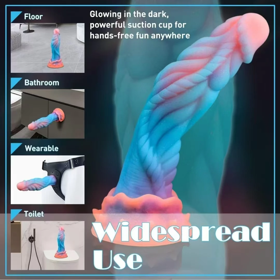 Factory Sales Luminous Dildo Adult Sex Toys For Woman Men Monster Dildo Glow in Dark Big Dick Realistic Penis Dildos Anal Toys