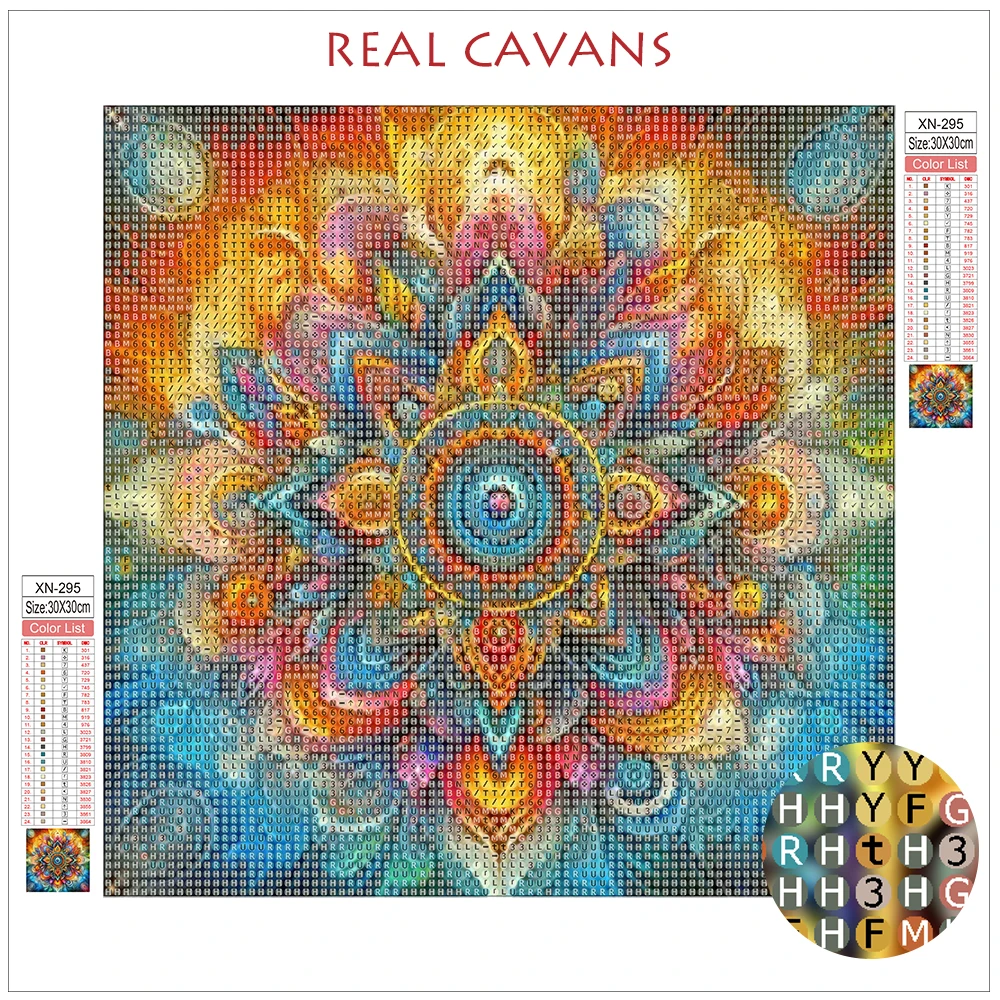 MomoArt Full Square Diamond Embroidery Mandala Flower Painting Abstract Cross Stitch kits Mosaic Decor for home view 2