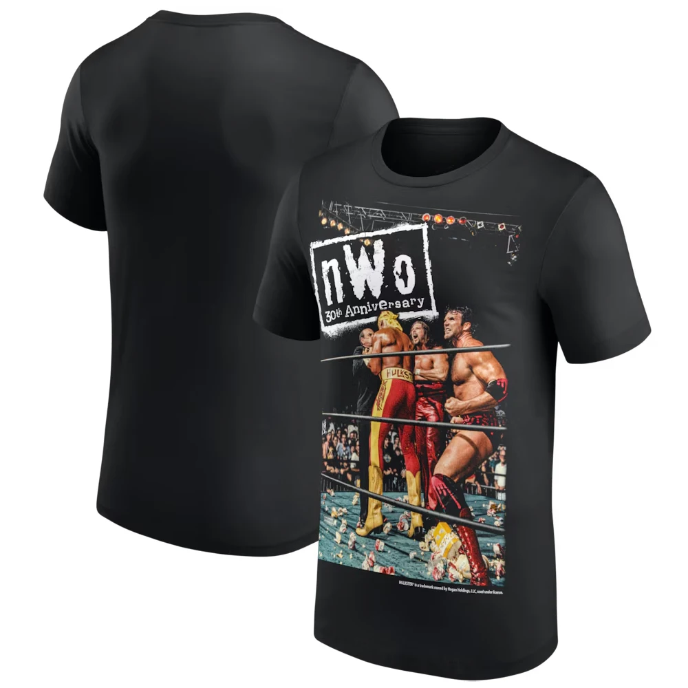 Men's Black NWO 30th Anniversary Photo T-Shirt 3D Printed Outdoor Sports Quick Drying Short Sleeve Daily Casual T-Shirt 5XL