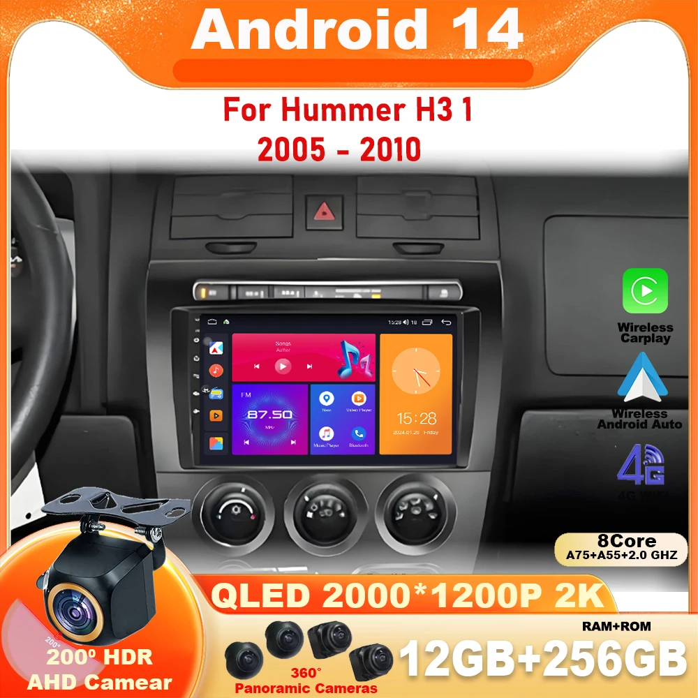 

Android 14 Car Radio For Hummer H3 1 2005 - 2010 GPS Navigation Touch Screen Stereo Auto Multimedia Dash Cam DVD BT Head Unit