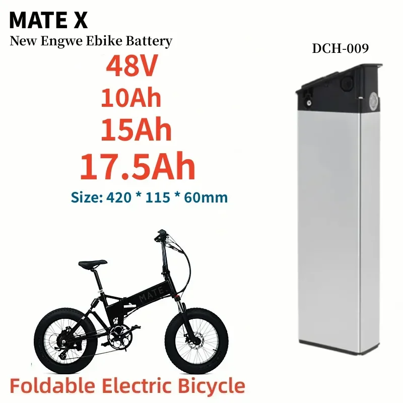 

Denmark MATE.X Foldable Electric Bicycle Upgrade Replacement Battery 52V 20Ah 48V 20Ah 48V 18Ah 15Ah With 2A Fast Charger