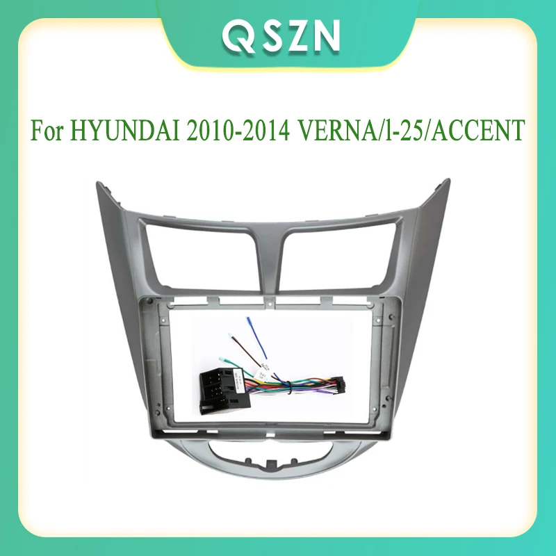 

9 Inch 2 Din Car Radio Fascia Fascias Panel Frame CD DVD Dash Audio Interior For HYUNDAI 2010-2014 VERNA/l-25/ACCENT