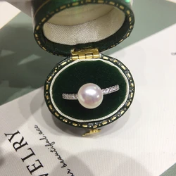 ZHBORUINI 2024 Adjustable Fashion Simple Ring Natural Freshwater Pearl Ring 14K Gold Plated Pearl Jewelry For Woman Gift