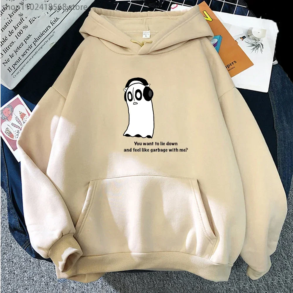 

Kawaii Cartoon Napstablook Ghost Sweatshirt Undertale Game Hoodies Halloween Graphic Pullovers Hooded Women Hoodie Men Clothes