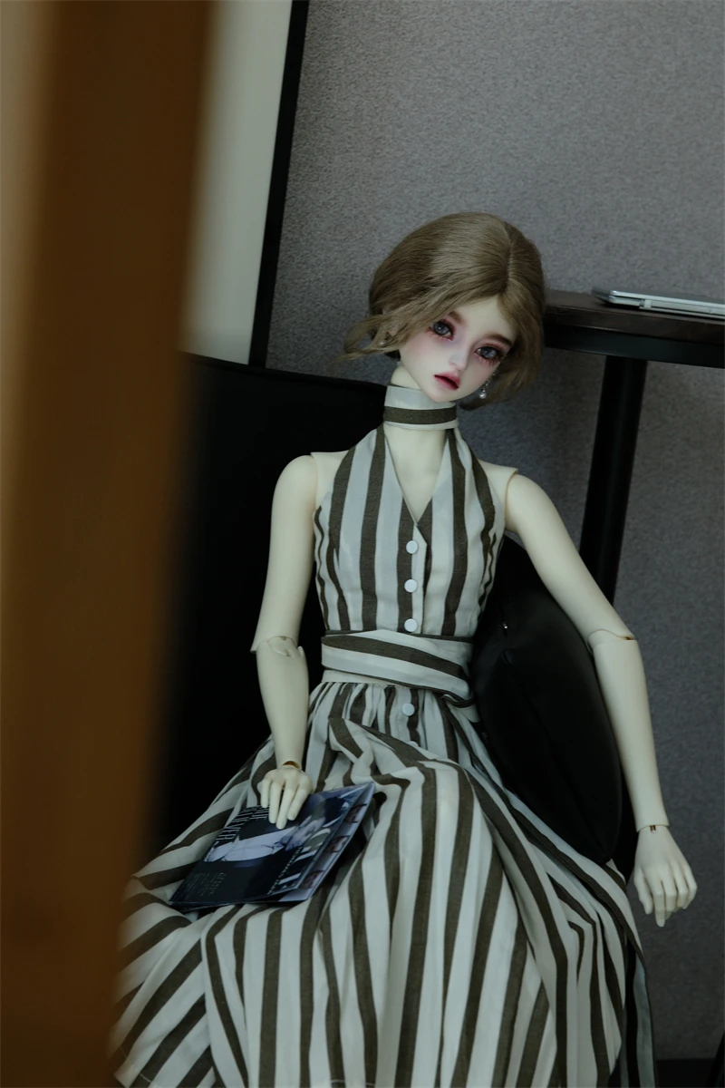 Robe à carreaux sans bretelles, épaules dénudées, pour vêtements de poupée BJD 1/3 W530