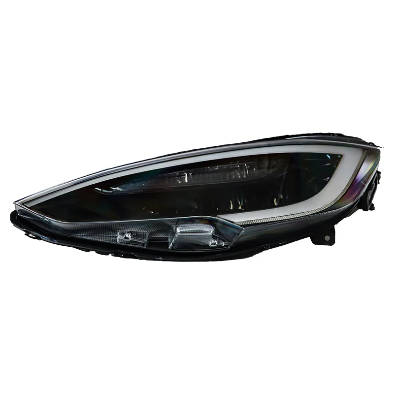 For 2022 Tesla Model S Headlights Reflective Bowl Yellow 8000k Black Version New 12v Upgrade 2016-2022 Model S Front Automobile