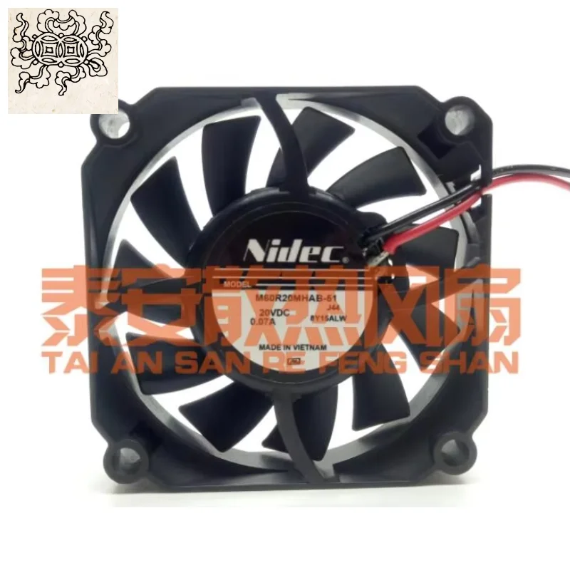 

Ltsf For Nidec M60R20MHAB-51 8Y15ALW DC 20V 0.07A 60x60x20mm 2-Wire Server Cooling Fan
