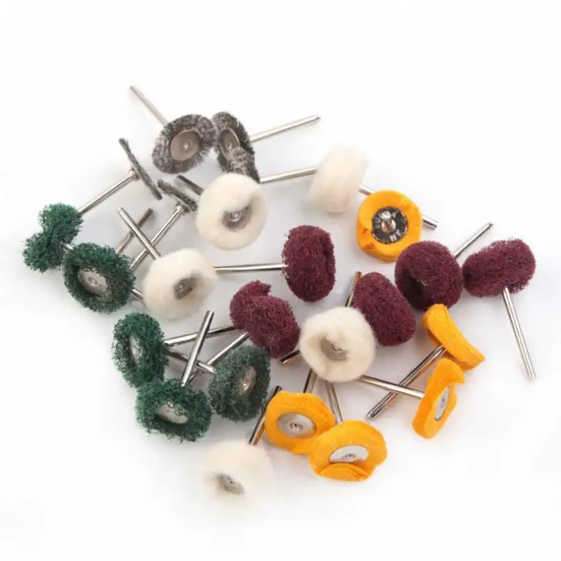 25 pezzi Mini ruote per lucidatura con manico tondo da 1 pollice per lucidatura/levigatura