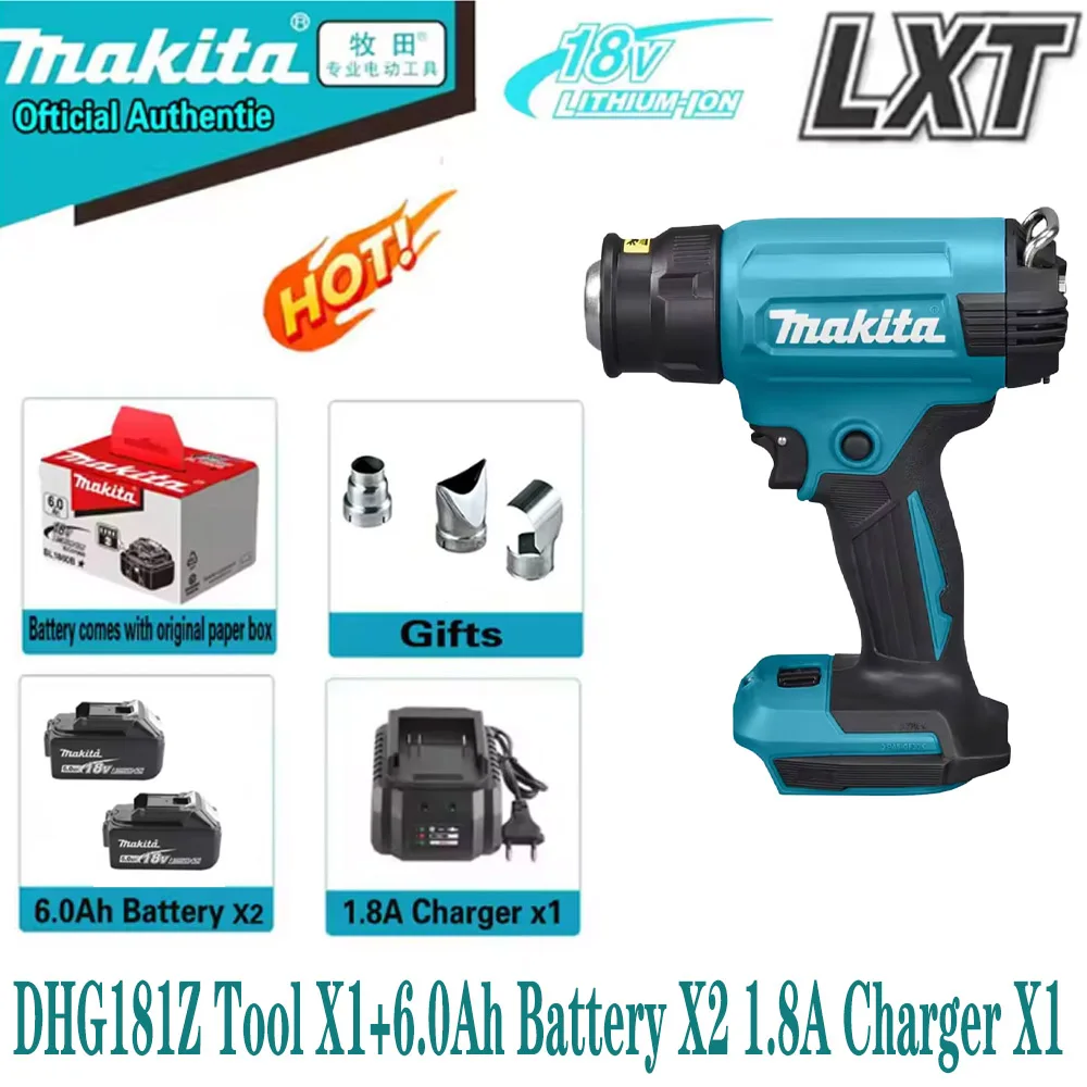 

MakitaDHG181 550°C Temperature Control Heat Gun 18V Cordless Handheld Hot Air Gun With LED Display Soldering Thermal Blower New、