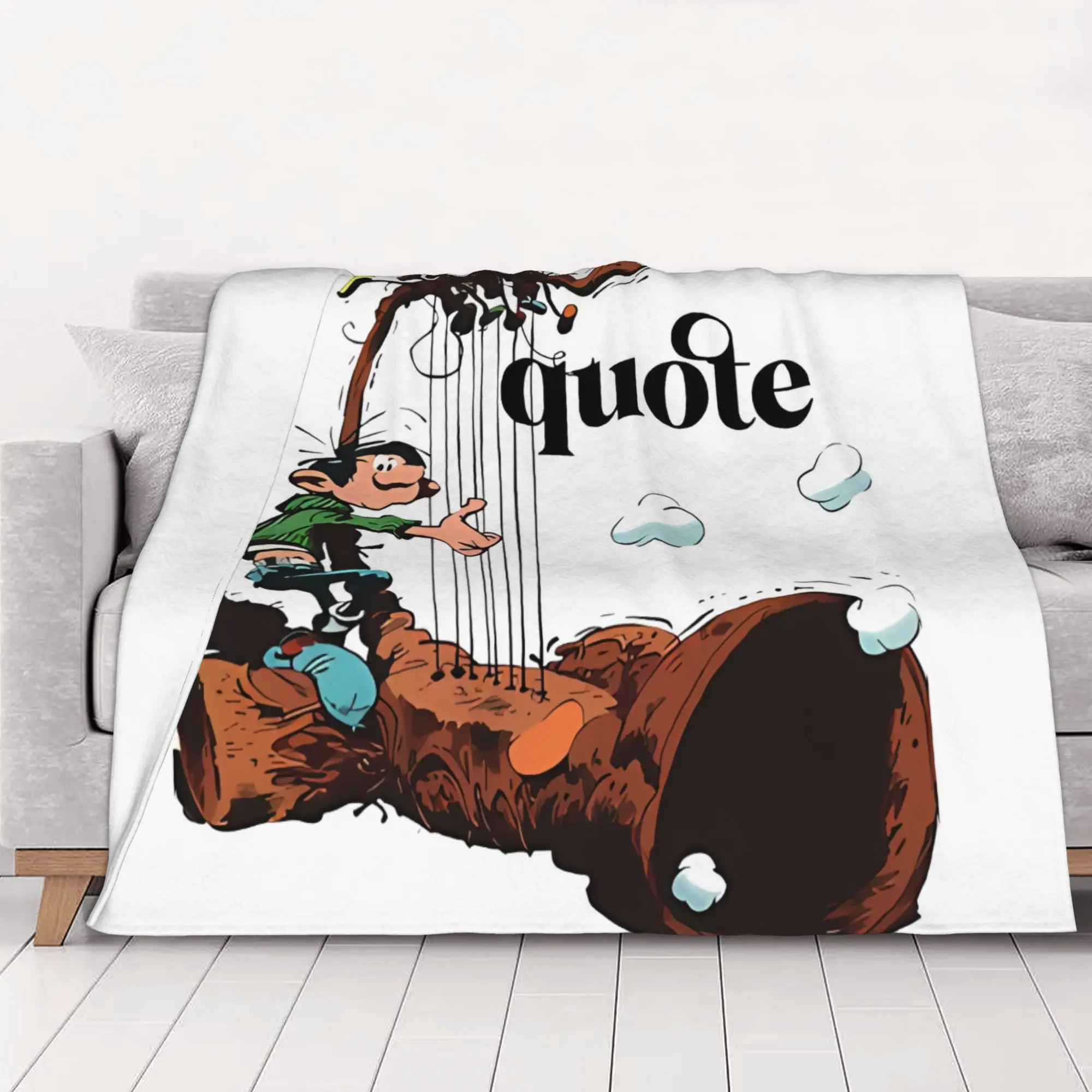 1PC home Cute Room Decor Gaston Lagaffe Puppet String Play Blanket Throw Blanket Gaston Lagaffe Novelty Warm Blanket All Season